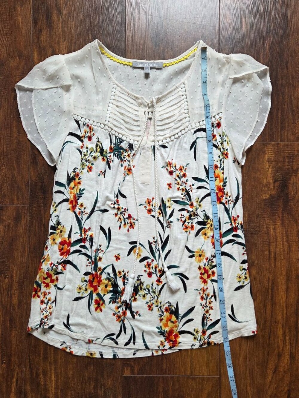 Daniel Rainn Jarra Flutter Sleeve Tassel Knit Top, x-small, like new - Picture 11 of 12